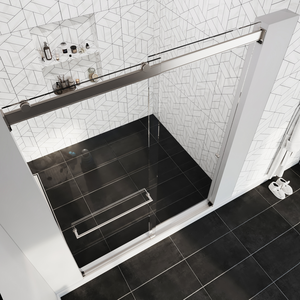 Rotolo Lux Semi-Frameless 1/4-inch Glass Sliding Shower Door